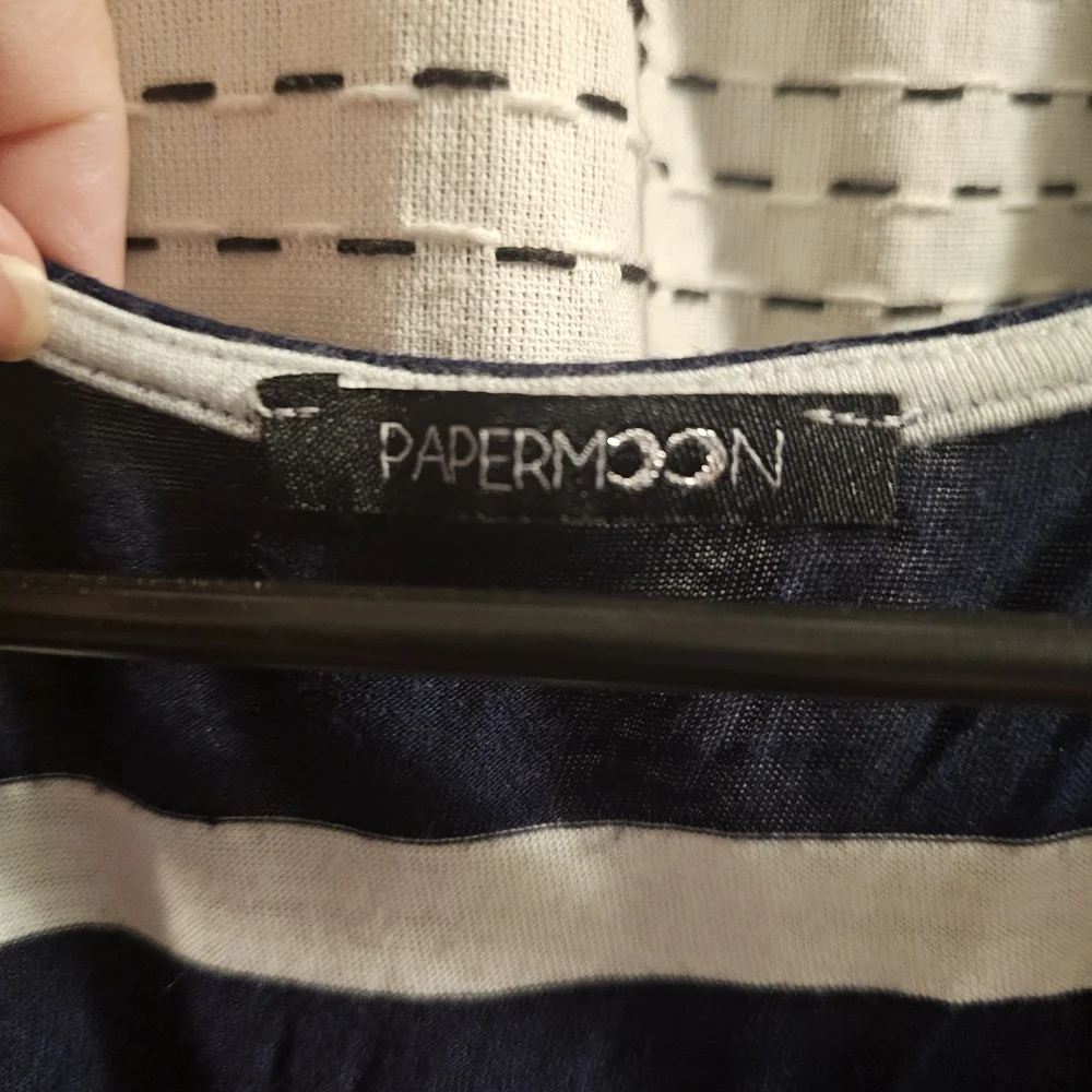 Papermoon Navy and White Striped Tee with Orange Accents - Picture 2 of 5